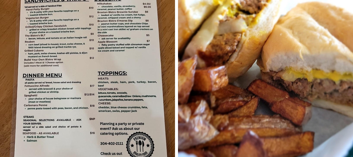 BrAXton Bistro Menu